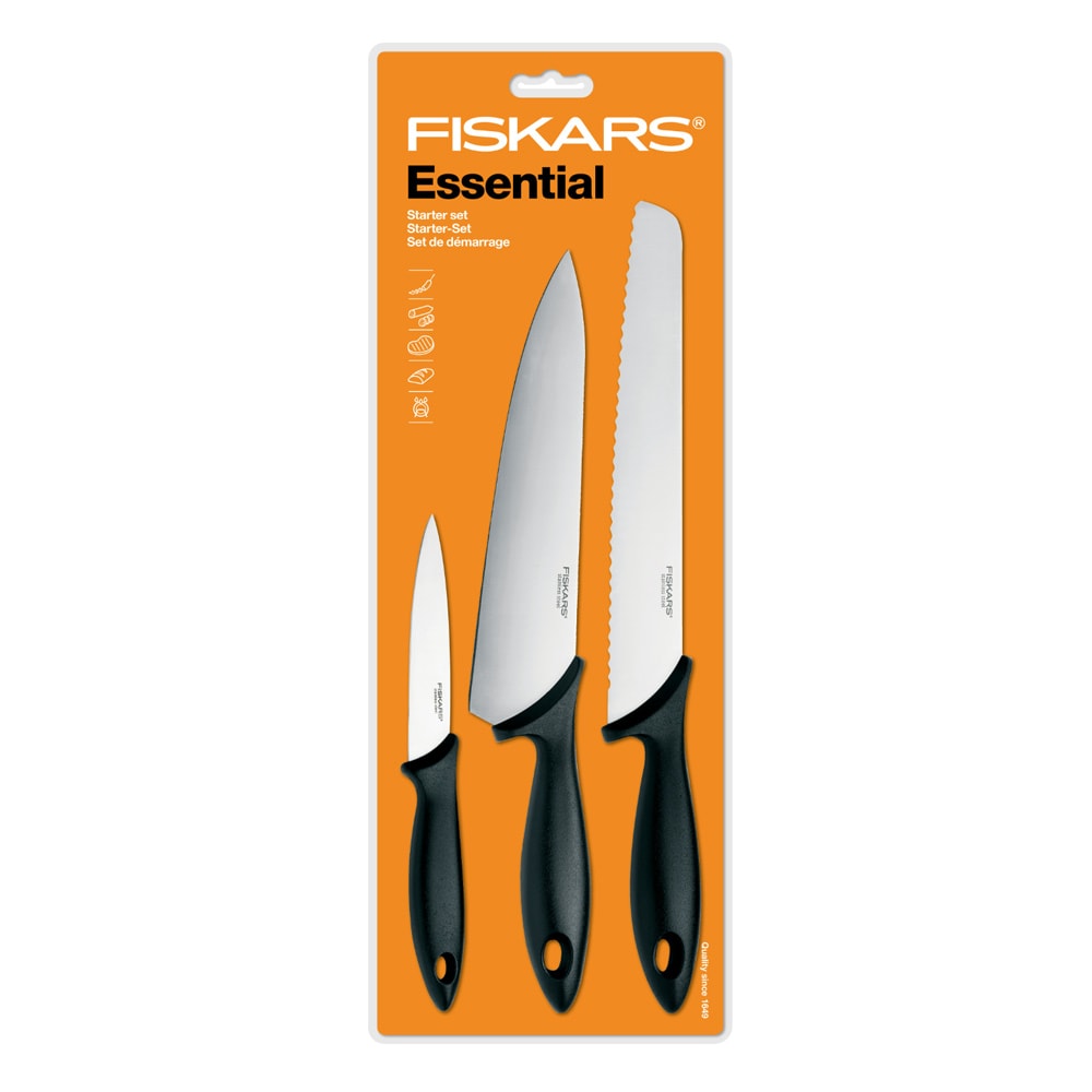 Fiskars Essential Knivsæt 3 Knive