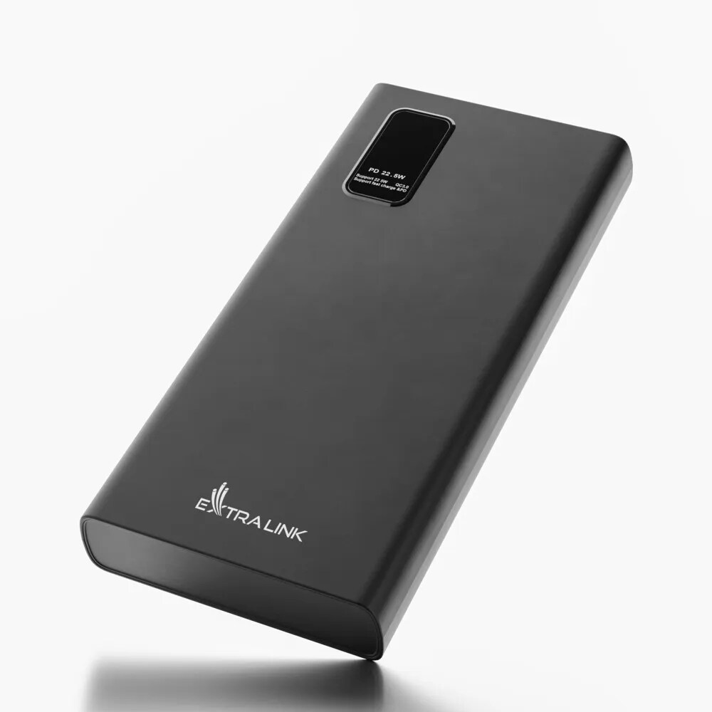 Extralink Powerbank EPB-067B, 10000mAh USB-C - Sort