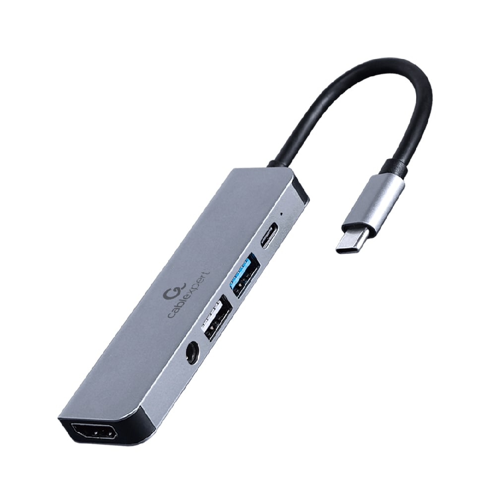 Cablexpert USB-C Dockingstation 5-i-1 med 2xUSB, HDMI, PD, 3.5mm