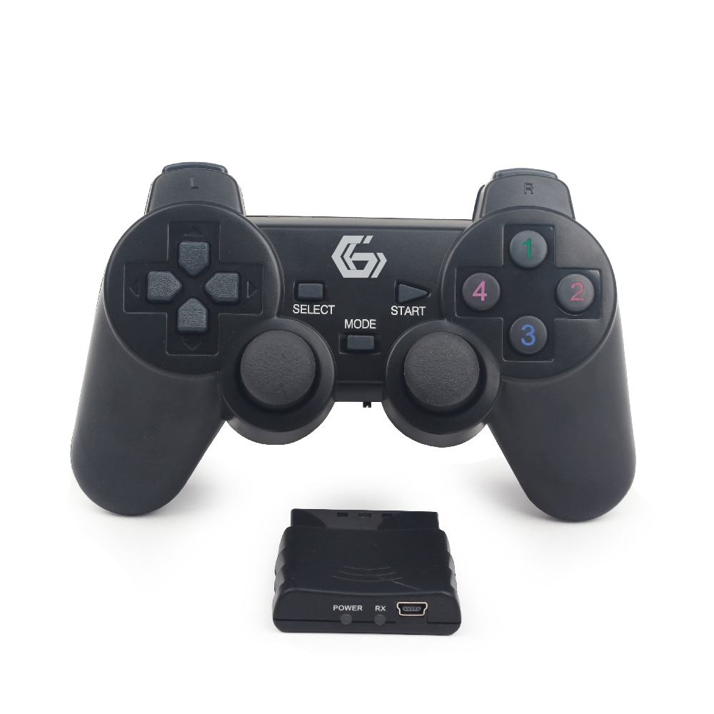 Gembird Dual Vibration Trådløs controller til PC, Playstation 2 og 3 - Sort