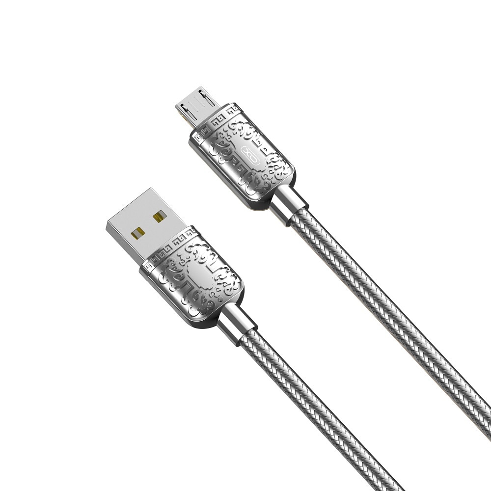 XO USB-kabel NB216 USB - microUSB 1m 2,4A - Sølv