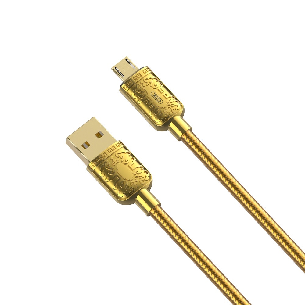 XO USB-kabel NB216 USB - microUSB 1m 2,4A - Guld