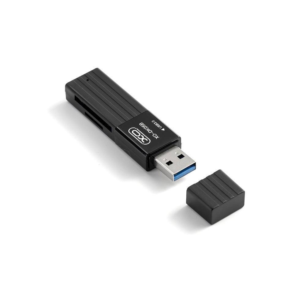 XO Minneskortläsare 2i1 DK05B USB 3.0 - Svart
