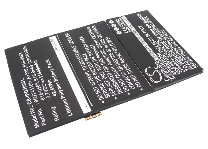Batteri til tablet til Apple iPad 3, iPad 3 HD Wifi, MD510LL/A osv.