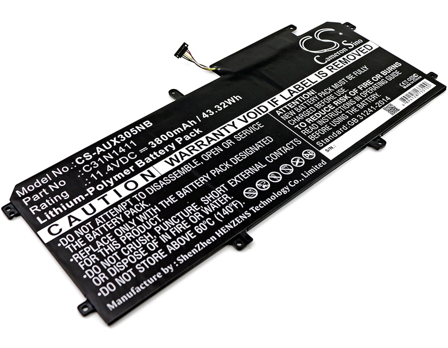 Batteri til notebook, bærbar computer til Asus U305CA6Y30, U305F 13,3 tommer og andre