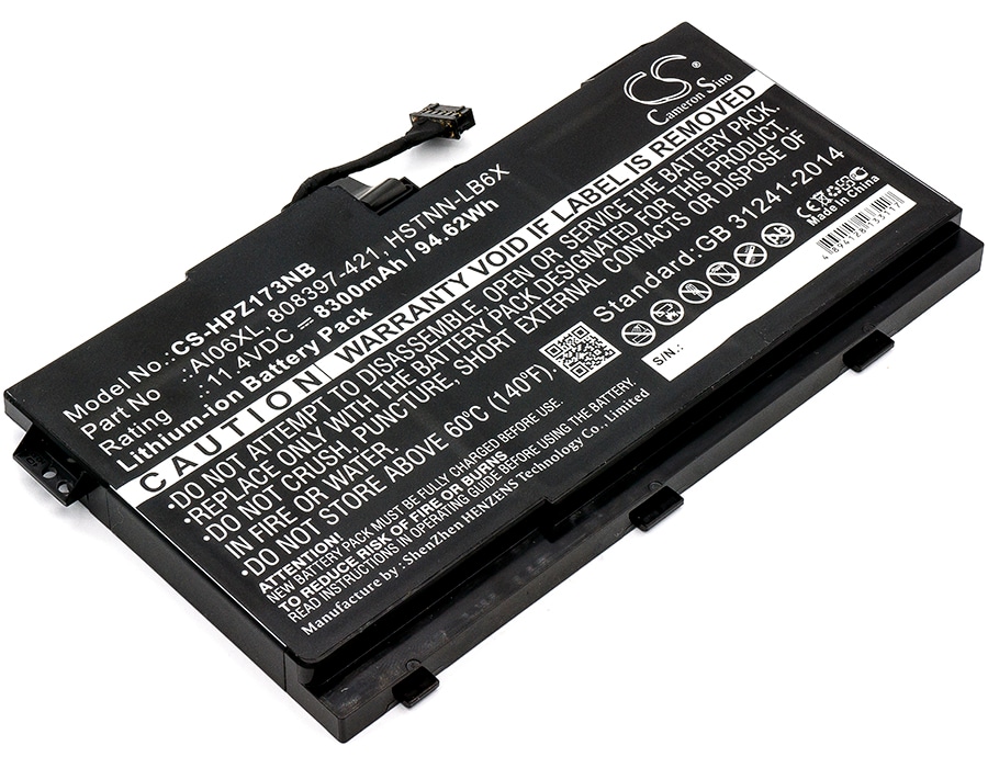 Batteri til notebook, bærbar computer til HP ZBook 17 G3, ZBook 17 G3 V1Q04UT og andre