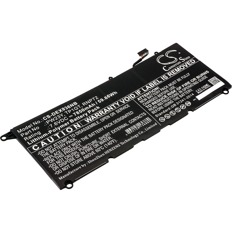 Batteri til notebook, bærbar computer til DELL XPS 13 9360, XPS 13 9360-D1605G og andre