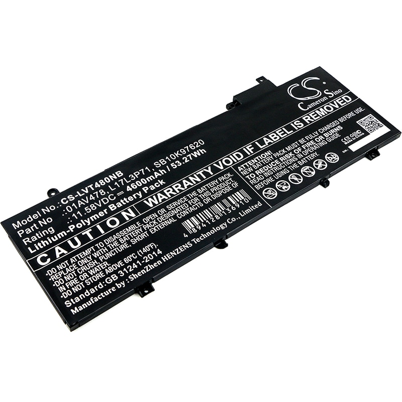 Batteri til notebook, bærbar computer til Lenovo ThinkPad T480s og andre.