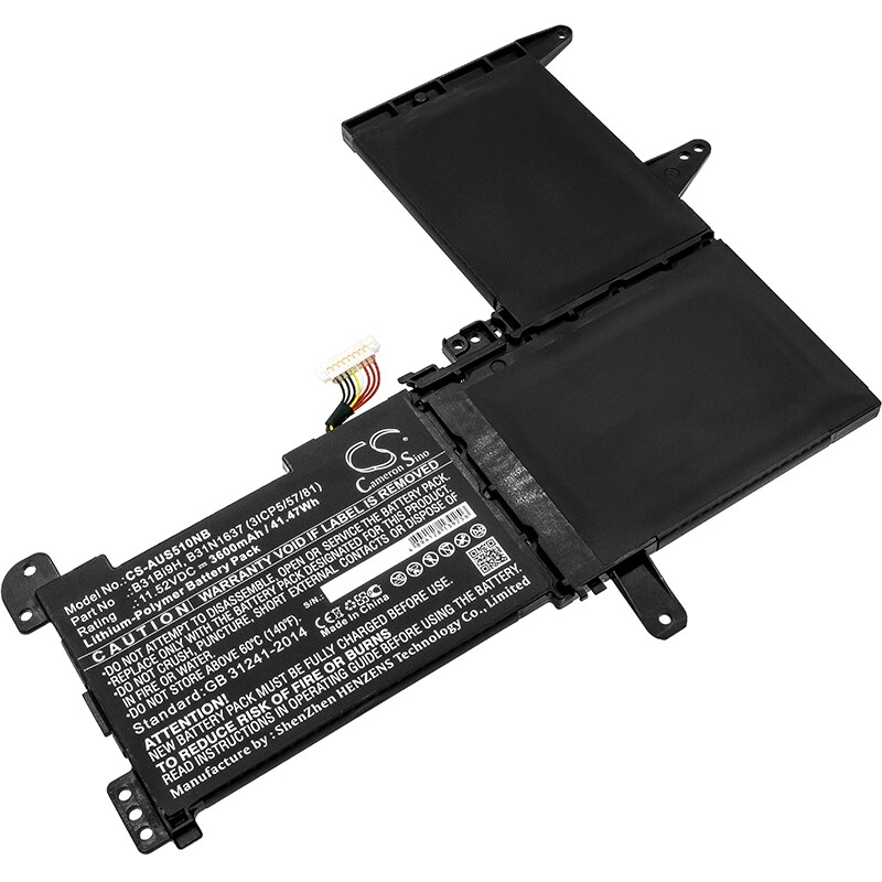 Batteri til notebook, laptop til Asus S510UQ, X510UR-3B, X510UN-1A og andre