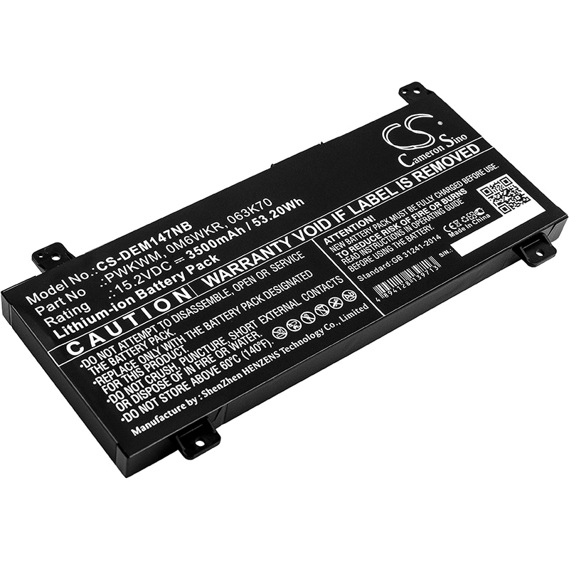 Batteri til notebook, laptop til DELL Inspiron 14 7466, Inspiron 14 7467 og andre.