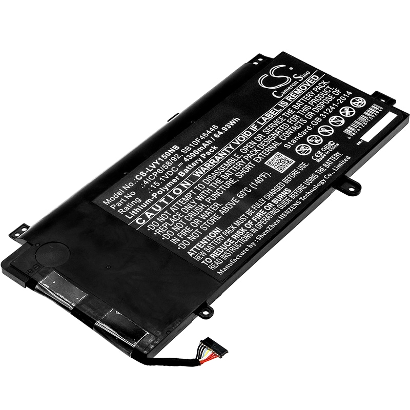 Batteri til notebook, bærbar computer til Lenovo ThinkPad Yoga 15, 20DQ001KUS og andre.