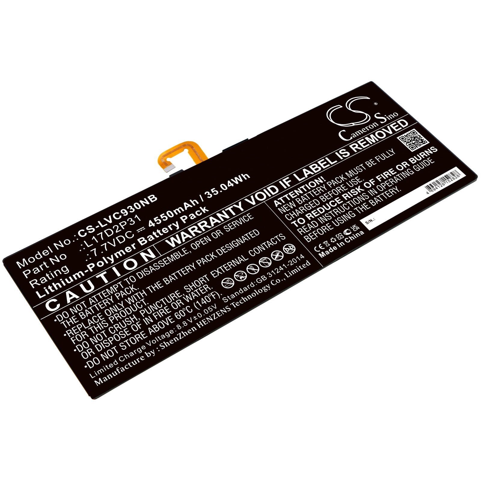 Batteri til notebook, bærbar computer til Lenovo Yoga Book C930, YB-J912L, YB-J912F