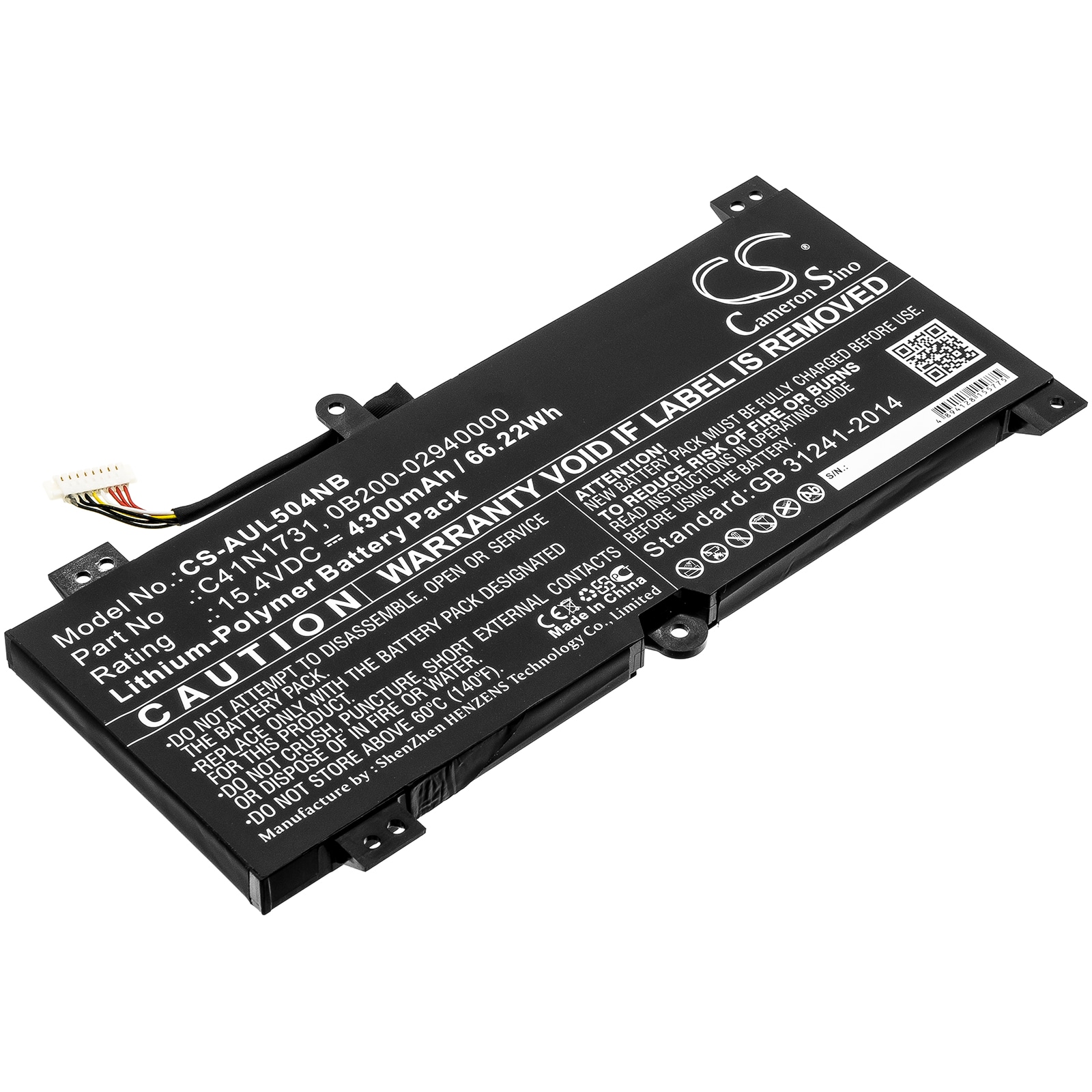 Batteri til notebook, bærbar computer til Asus ROG SCAR II GL504GW-ES043T og andre