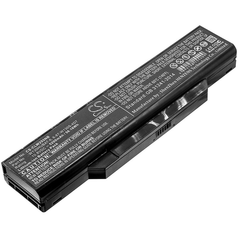 Batteri til notebook, laptop til Clevo W255CEW, W130Ex, W130Hx og andre