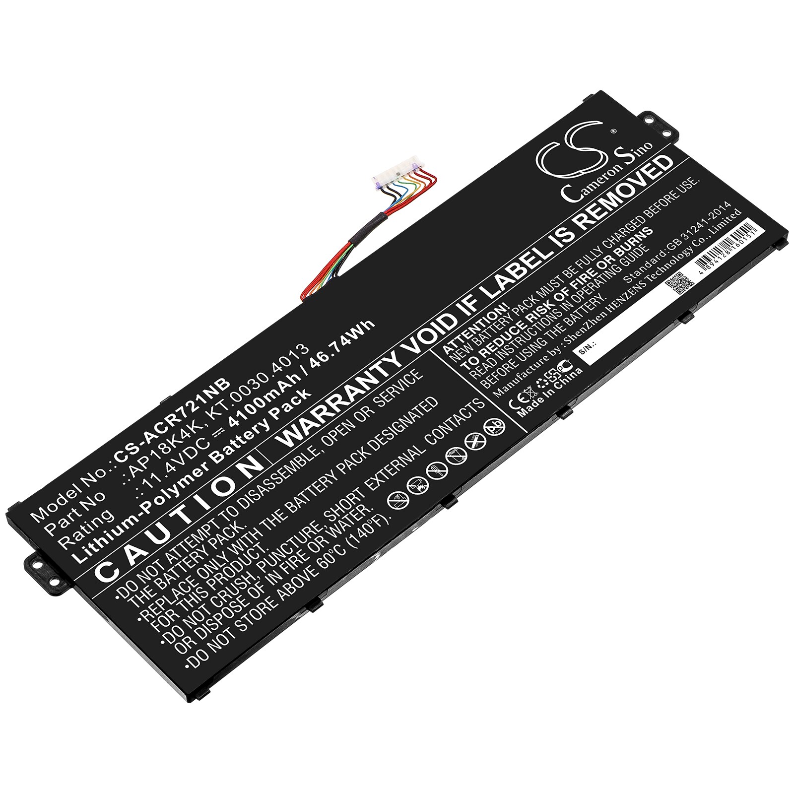 Batteri til notebook, laptop til Acer Chromebook 311 C721 R721T og andre