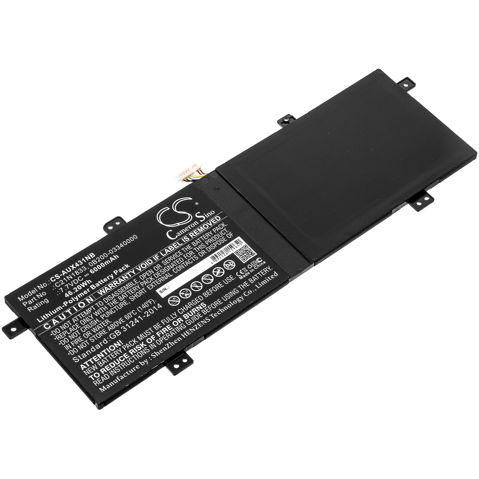 Batteri til notebook, bærbar computer til Asus UX431, UX431FA og andre