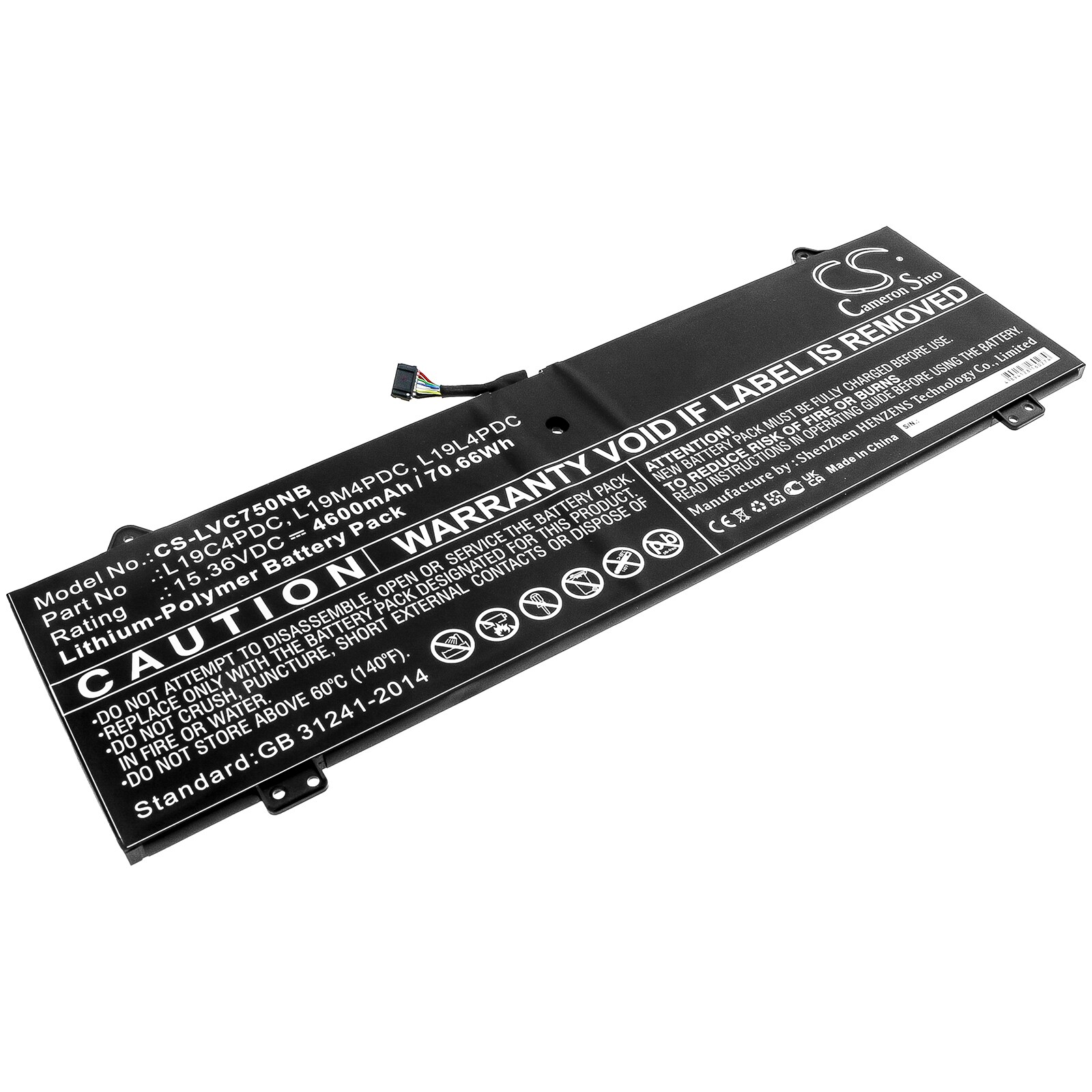 Batteri til notebook, bærbar computer til Lenovo Yoga C750 14 ITL, Yoga 14C ITL 2021 og andre.