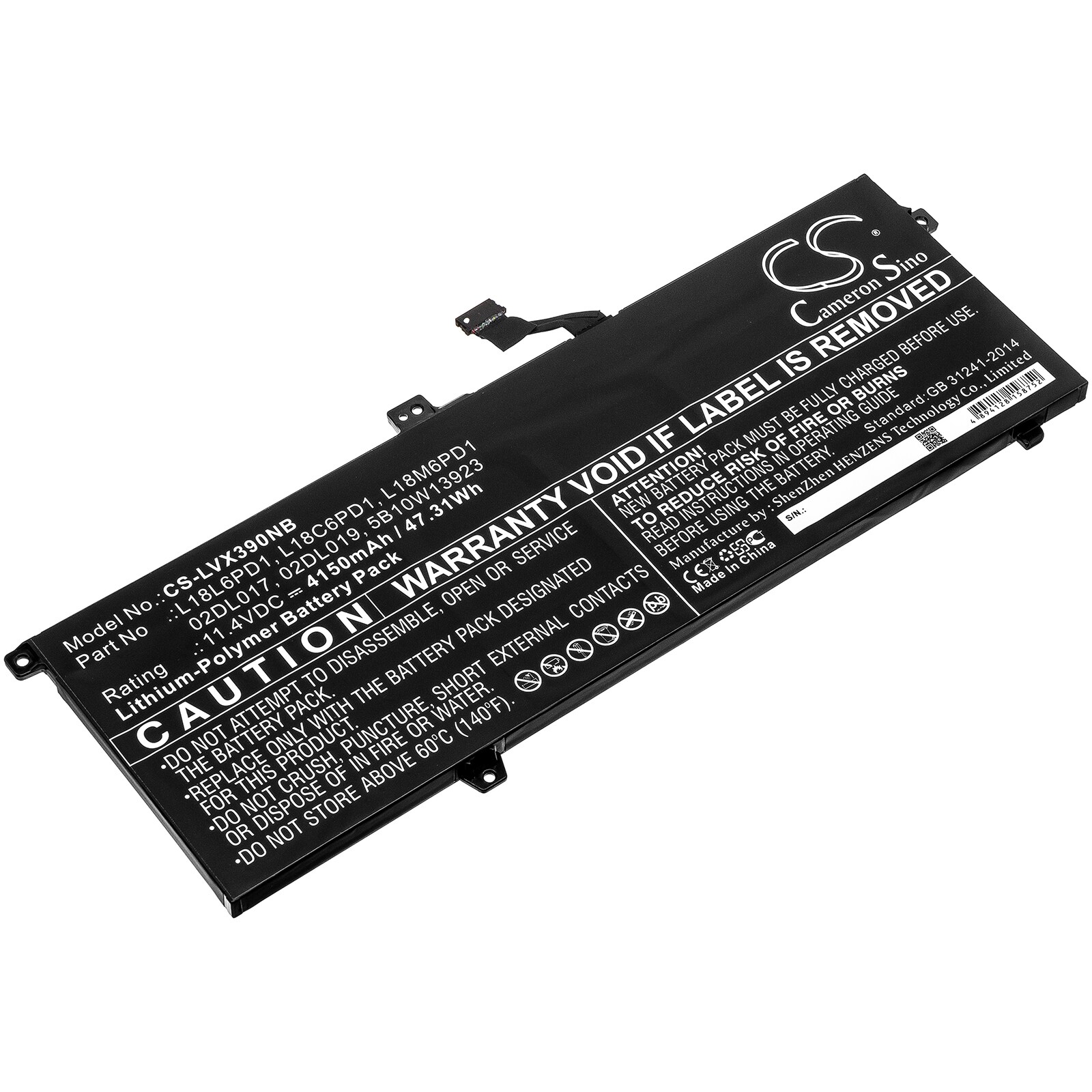 Batteri til notebook, bærbar computer til Lenovo ThinkPad X390 20Q0A00GCD og andre.