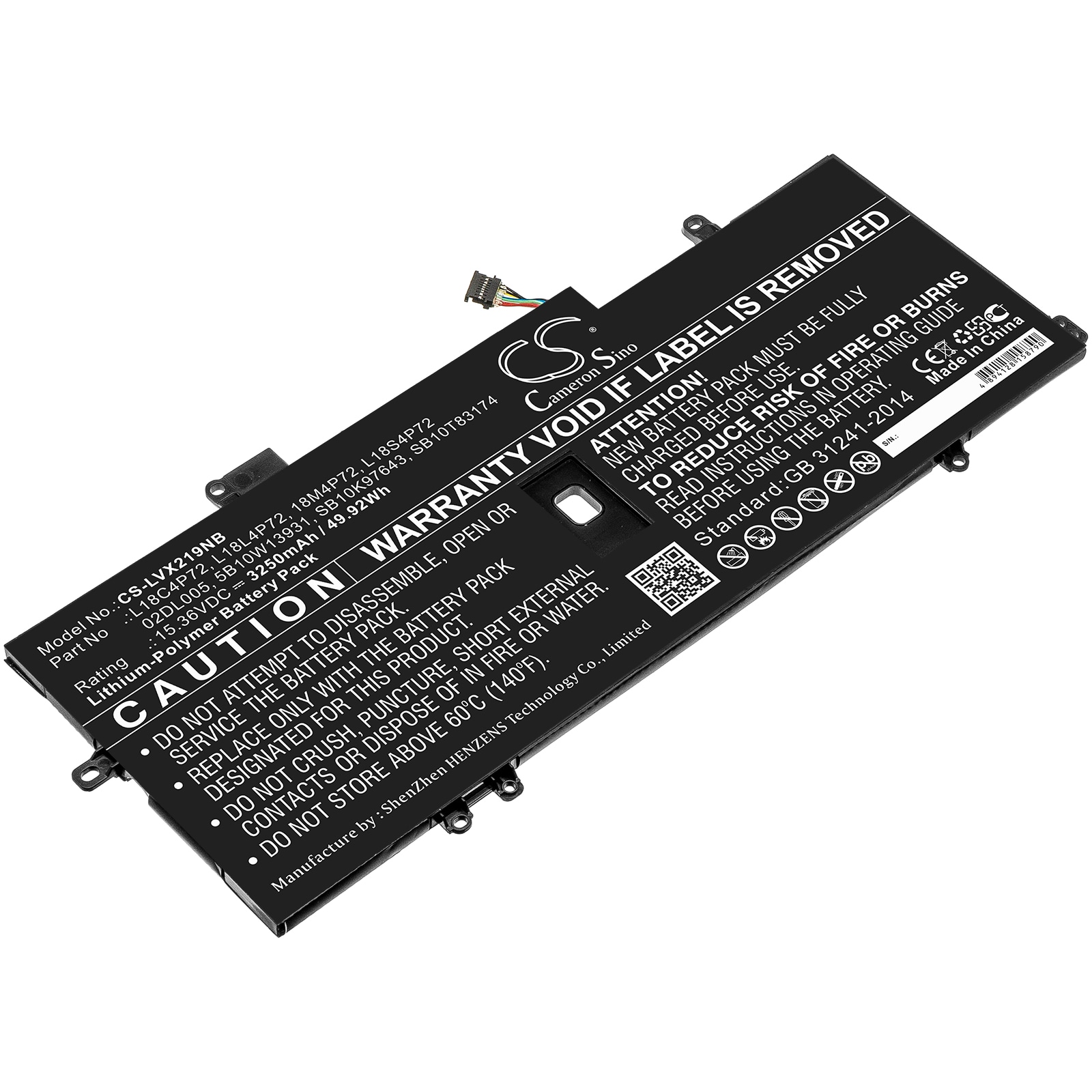Batteri til notebook, bærbar computer til Lenovo ThinkPad X1 Carbon 2019 og andre.
