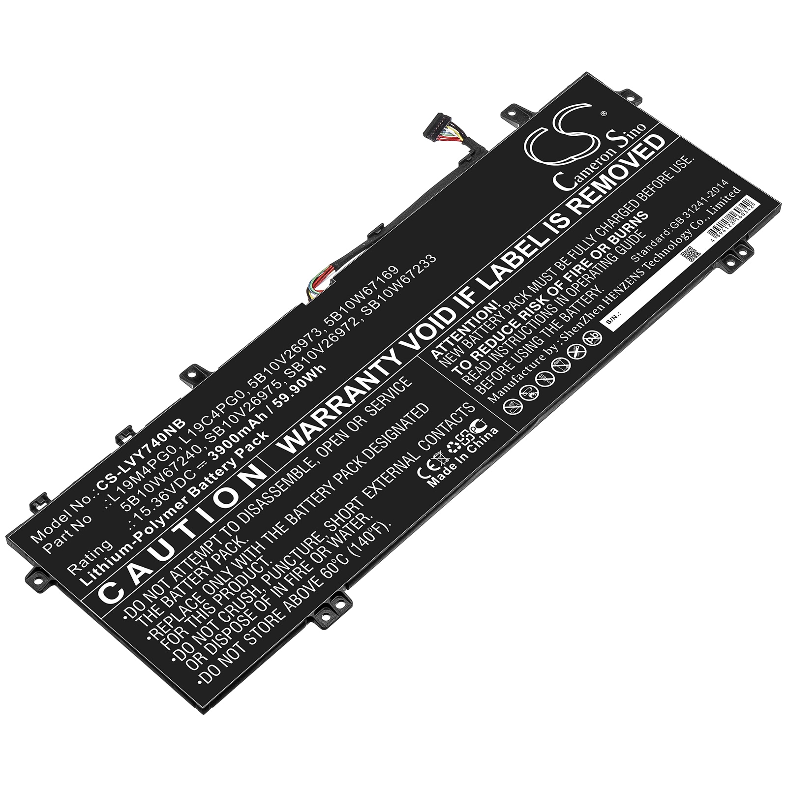 Batteri til notebook, bærbar computer til Lenovo Legion Y740S, Legion Y740S-15IMH