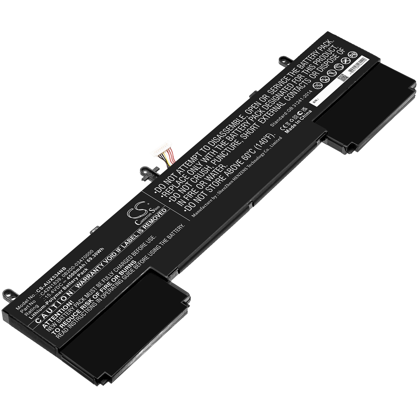 Batteri til notebook, bærbar computer til Asus ZenBook 15 UX534FTC-BPC1517U og andre