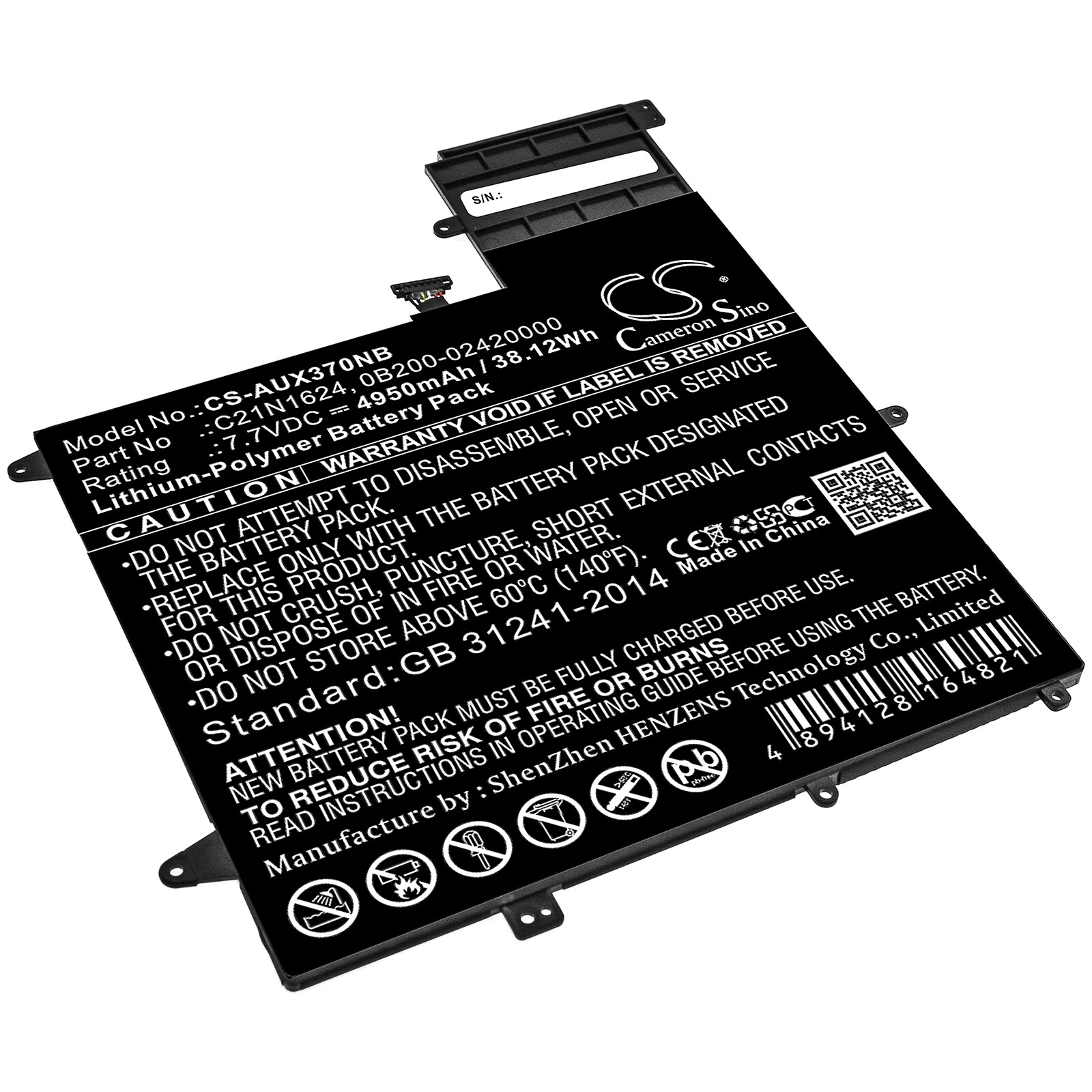 Batteri til notebook, bærbar computer til Asus ZenBook Flip S UX370UA-C4061T og andre