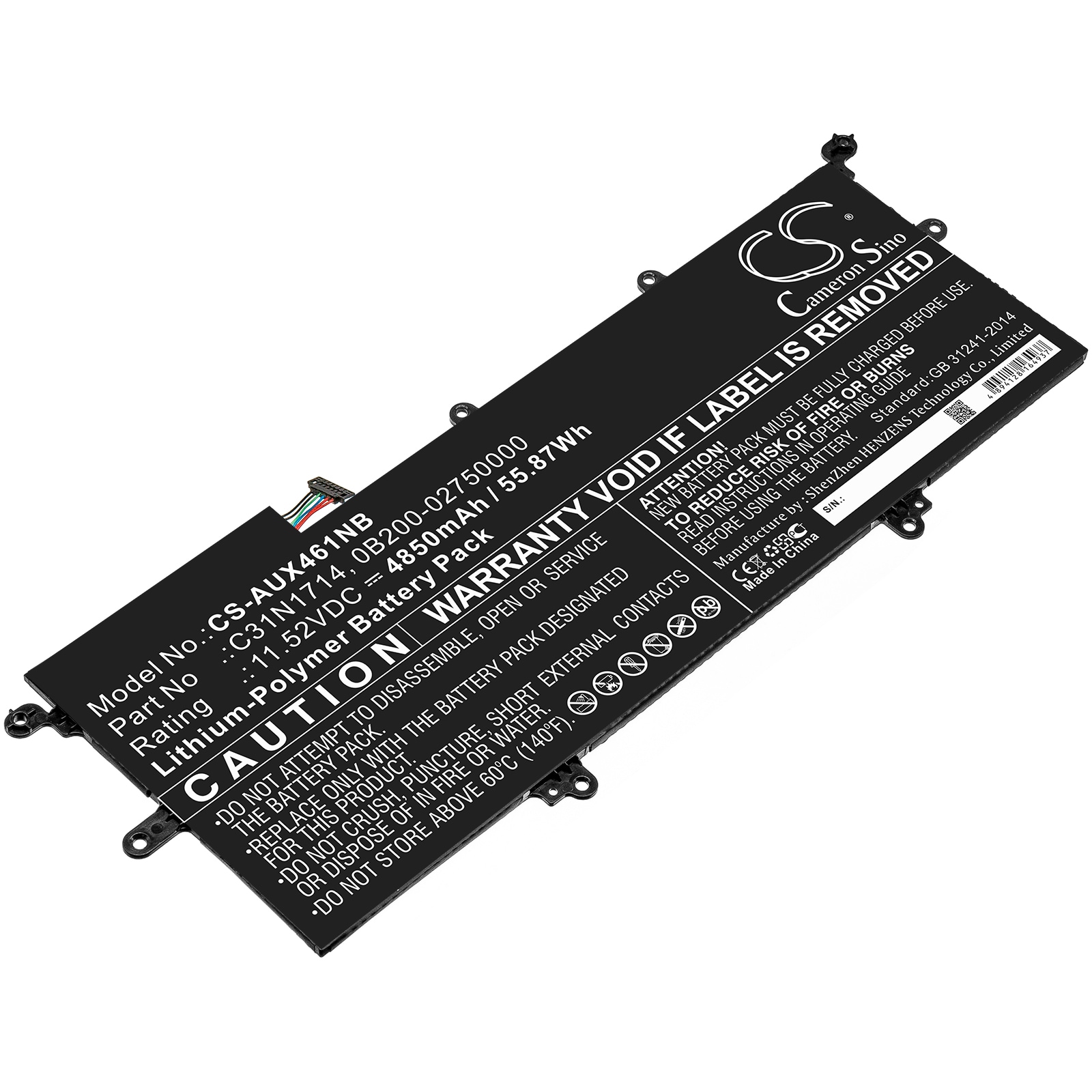 Batteri til notebook, bærbar computer til Asus ZenBook Flip 14 UX461UA-M00540 og andre
