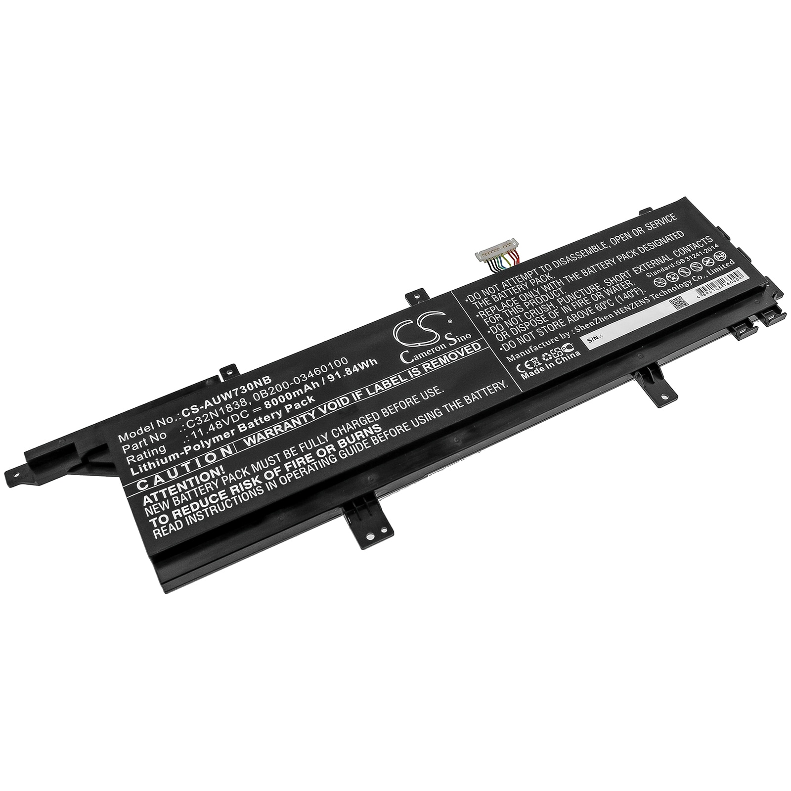 Batteri til notebook, bærbar computer til Asus, W730G5T-AV011T og andre