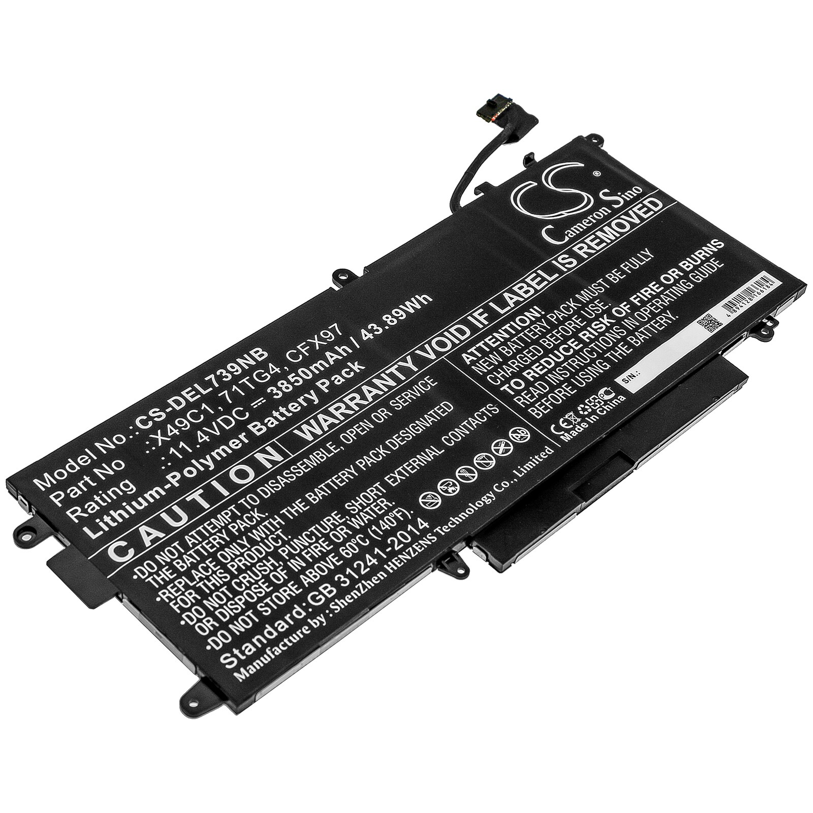 Batteri til notebook, bærbar computer til DELL Latitude 5289 2-i-1