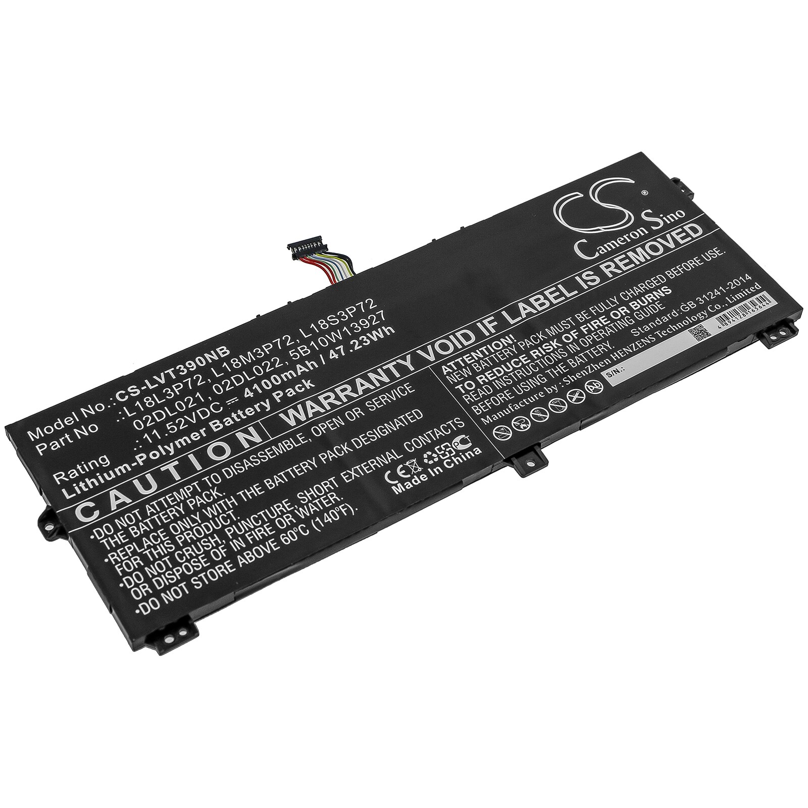 Batteri til notebook, bærbar computer til Lenovo X390 Yoga(05CD), ThinkPad X390 Yoga og andre.
