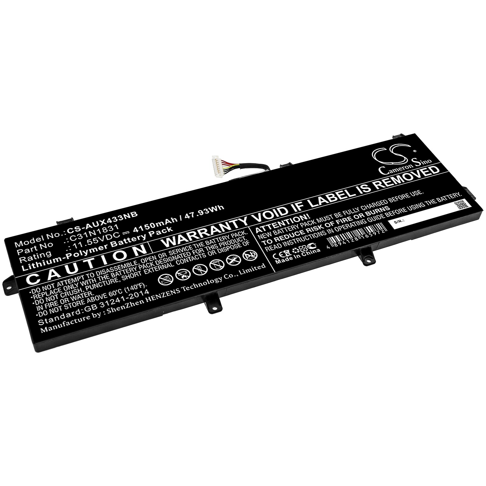 Batteri til notebook, bærbar computer til Asus Zenbook 14 UX433FQ-A5105R, P574FA og andre