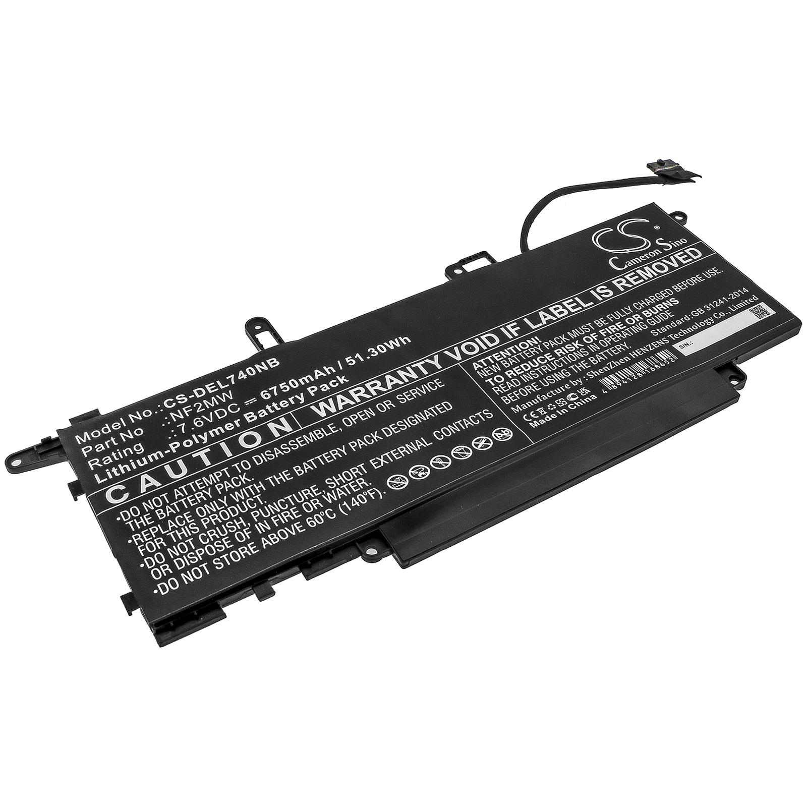 Batteri til notebook, bærbar computer til DELL Latitude 7310 2-i-1 og andre