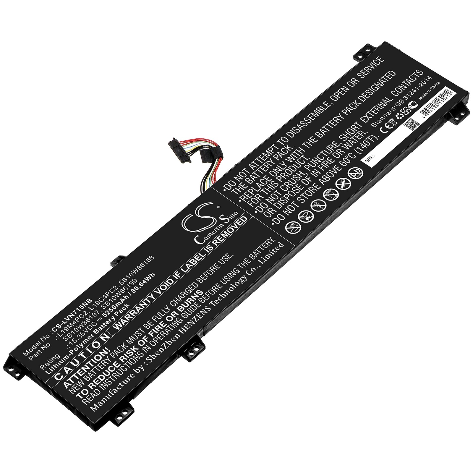 Batteri til notebook, bærbar computer til Lenovo Y9000K 2020, Legion 7 15 og andre.