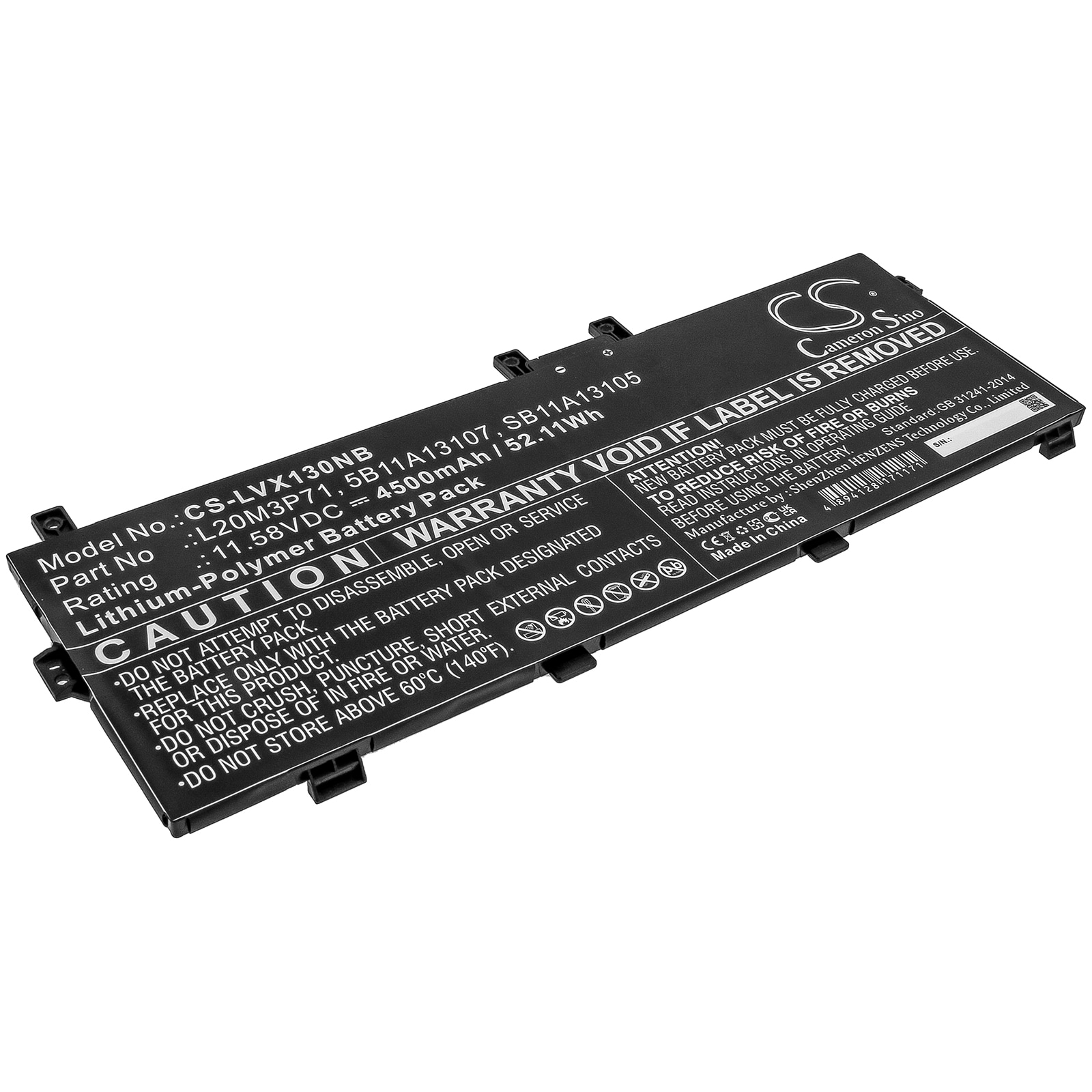 Batteri til notebook, bærbar computer til Lenovo ThinkPad X13 Yoga G2 20W80014GE og andre.