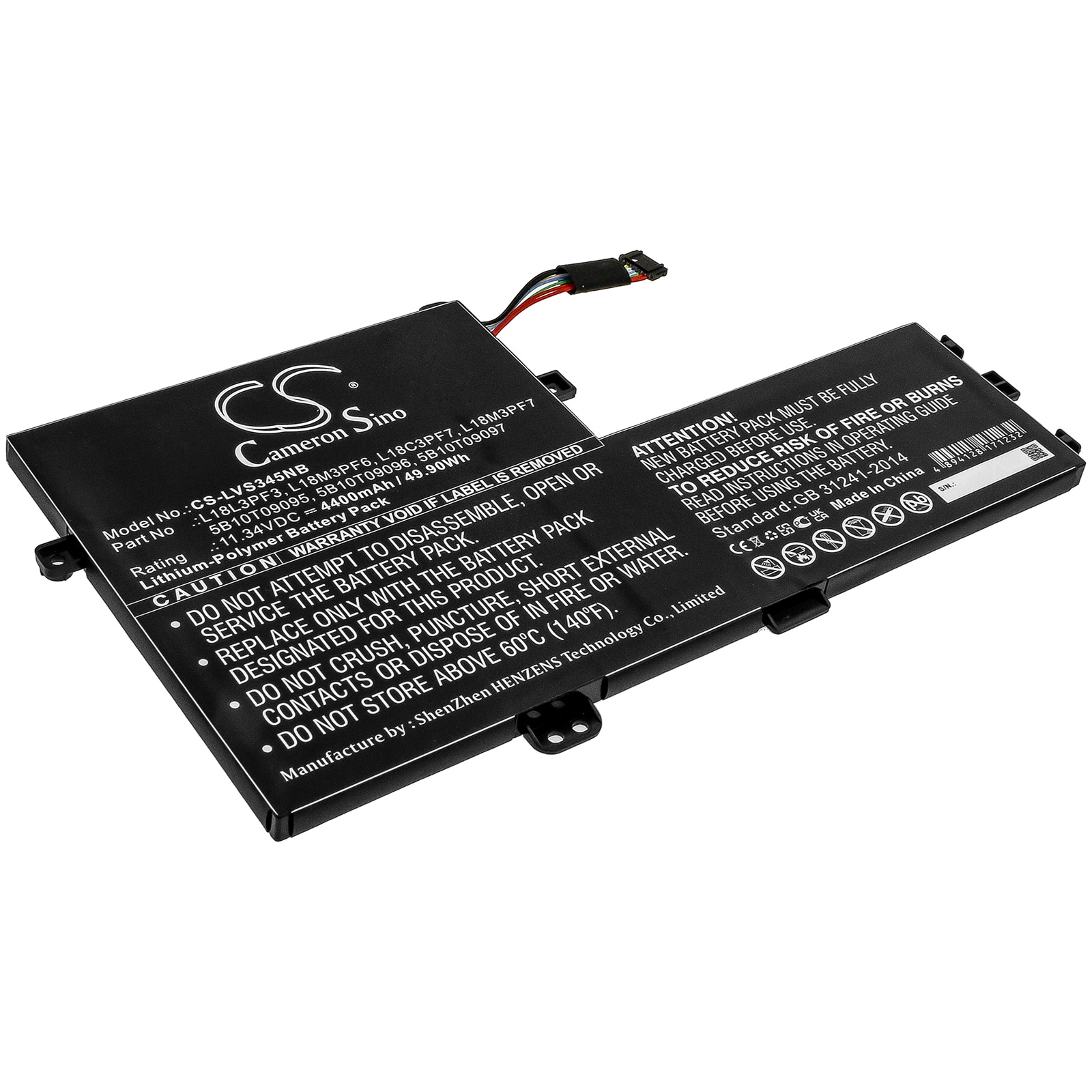 Batteri til notebook, bærbar computer til Lenovo IdeaPad S340-15IIL(81WW) og andre