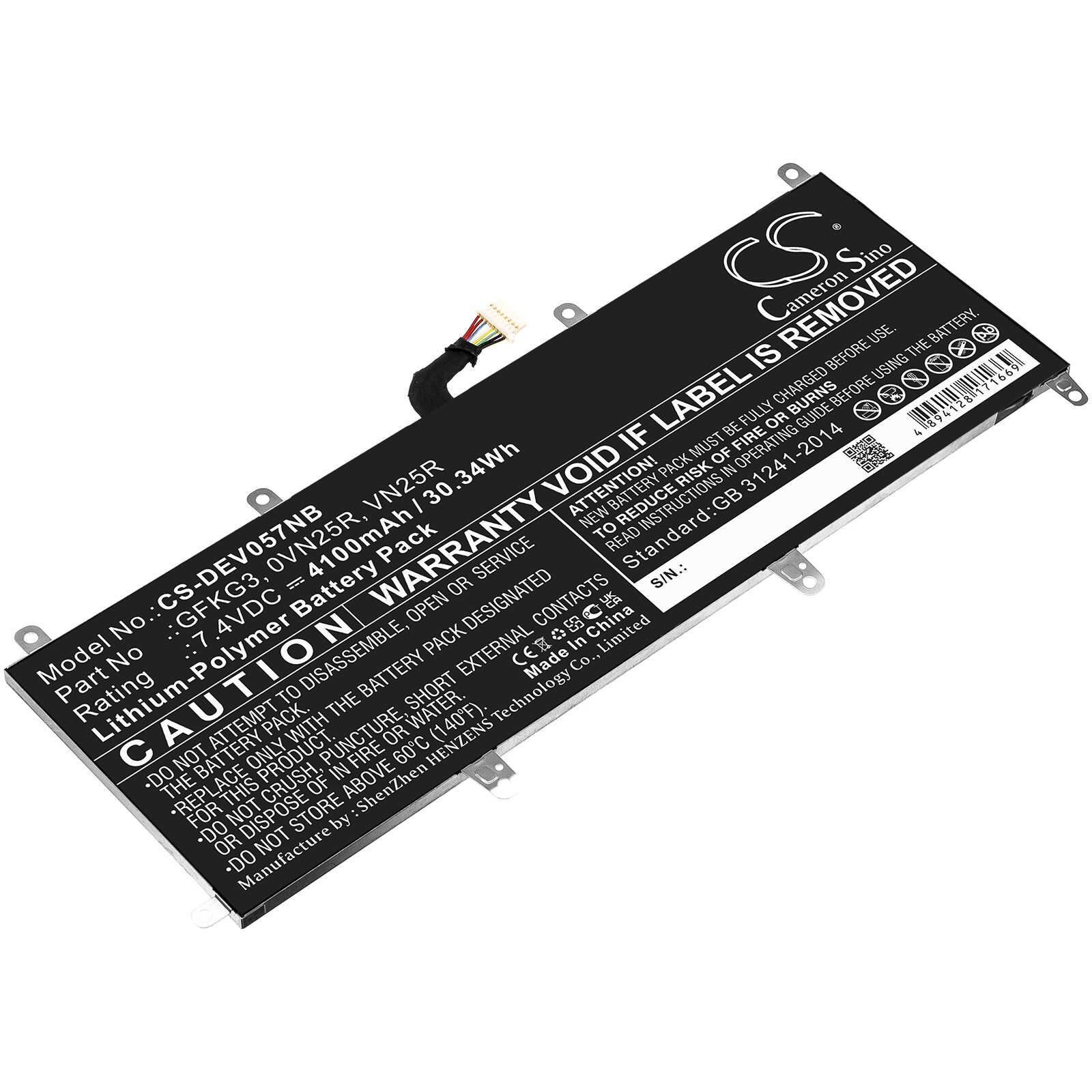 Batteri til notebook, bærbar computer til DELL Venue 10 Pro, Venue 10 Pro 5056
