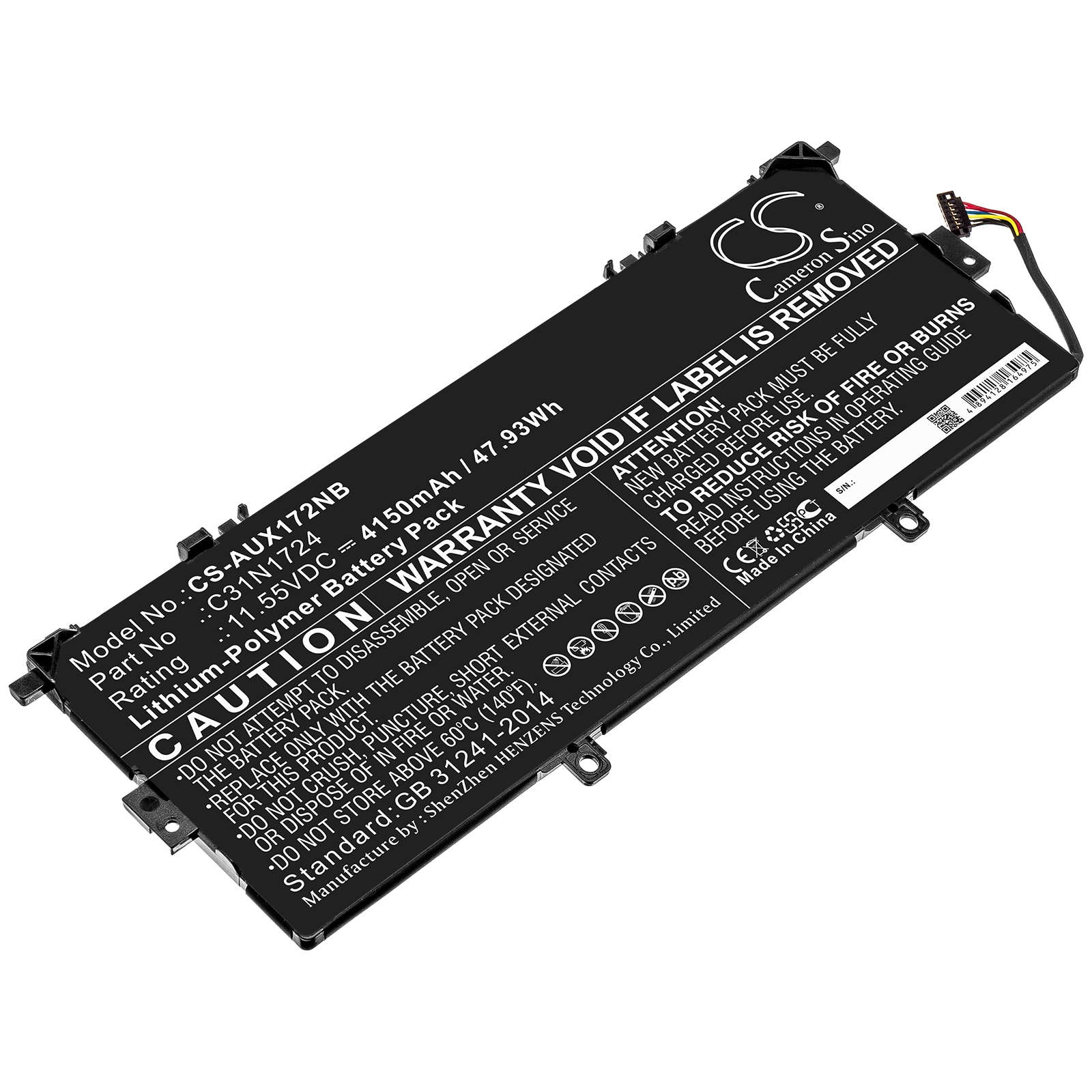 Batteri til notebook, bærbar computer til Asus ZenBook 13 UX331UN-EG011T, U3100FAL og andre