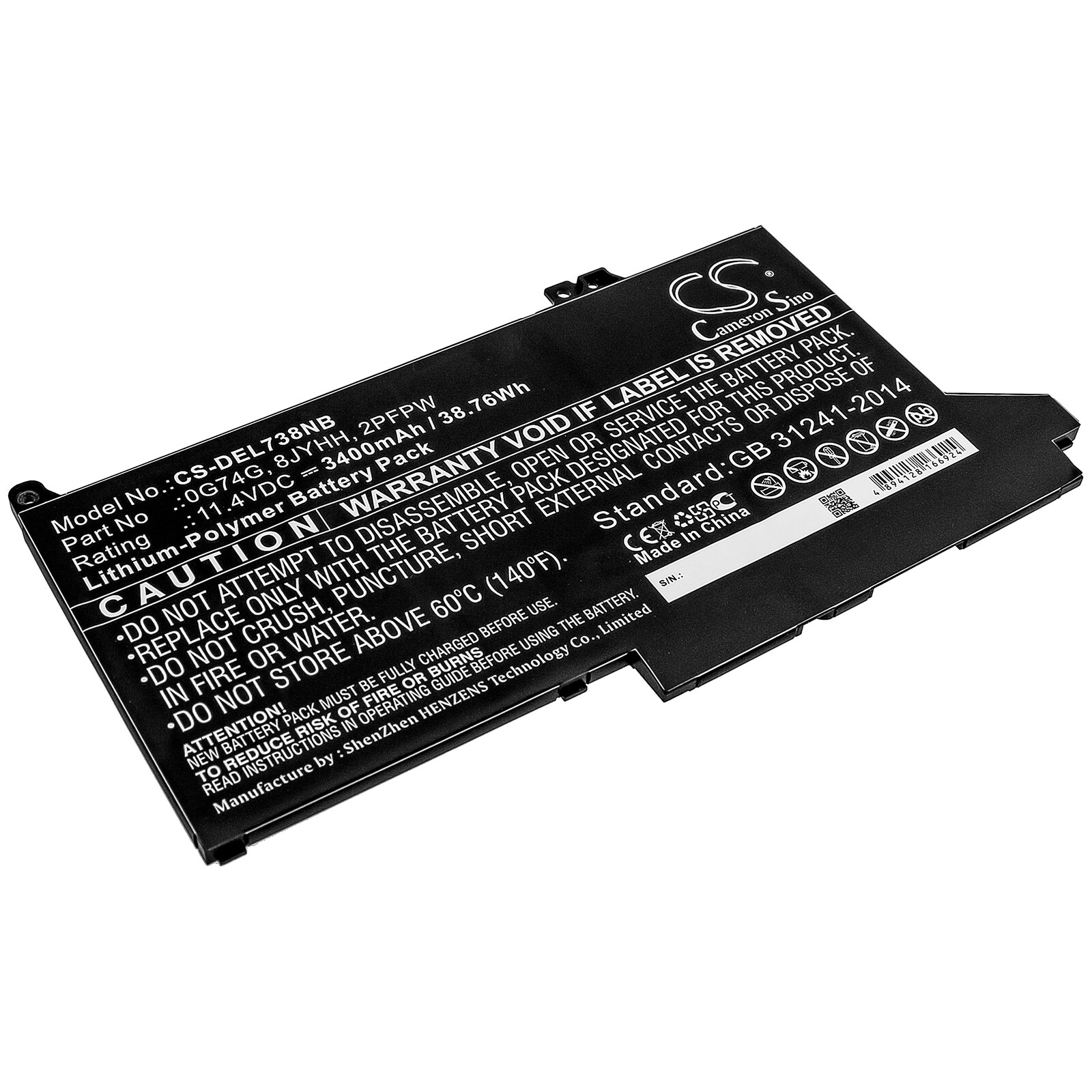 Batteri til notebook, laptop til DELL Latitude 12 7280, Latitude 12 7480 og andre.
