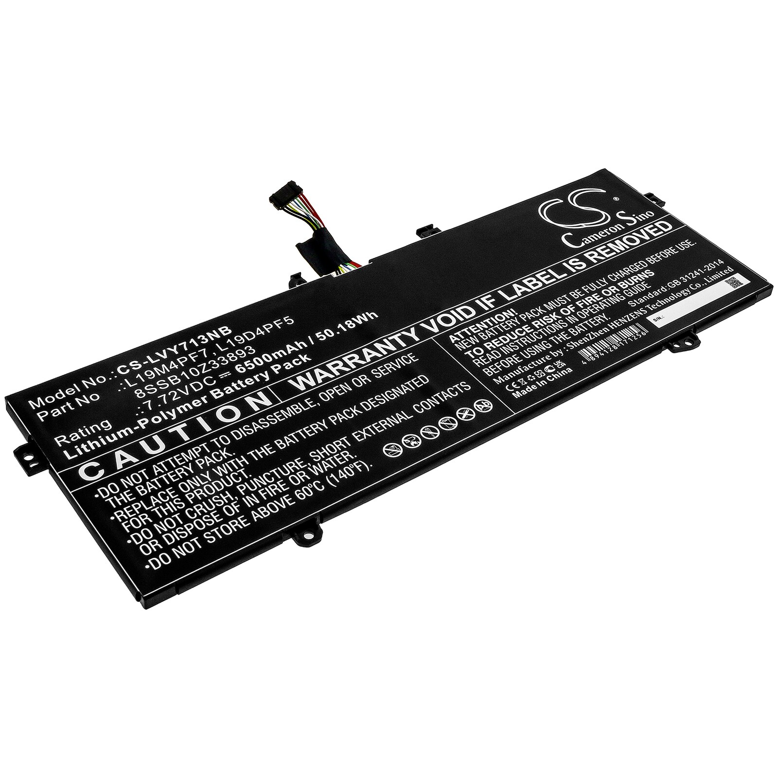 Batteri til notebook, bærbar computer til Lenovo Yoga Slim 7-13ITL05(82CU) og andre