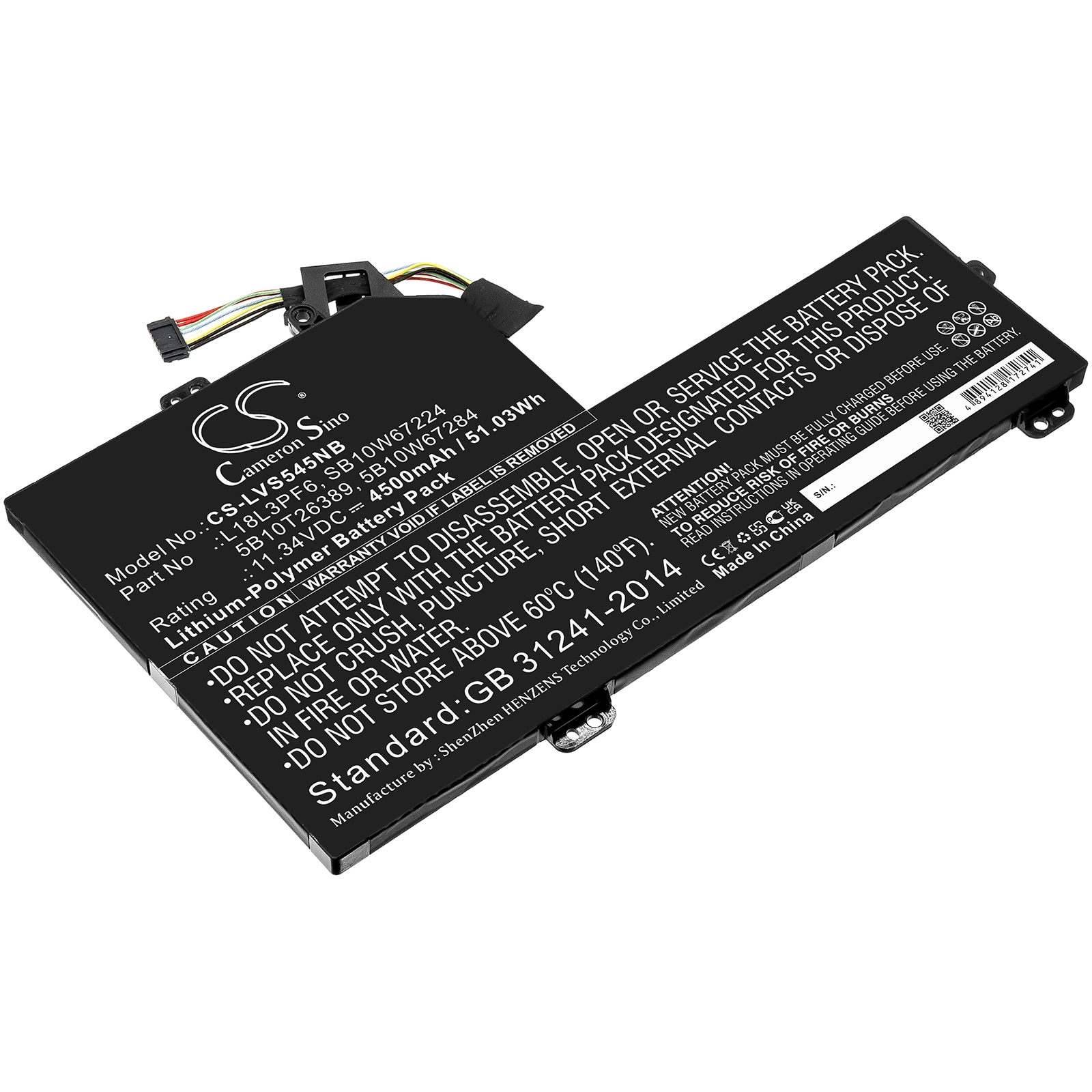 Batteri til notebook, bærbar computer til Lenovo Ideapad S540-15IWL GTX