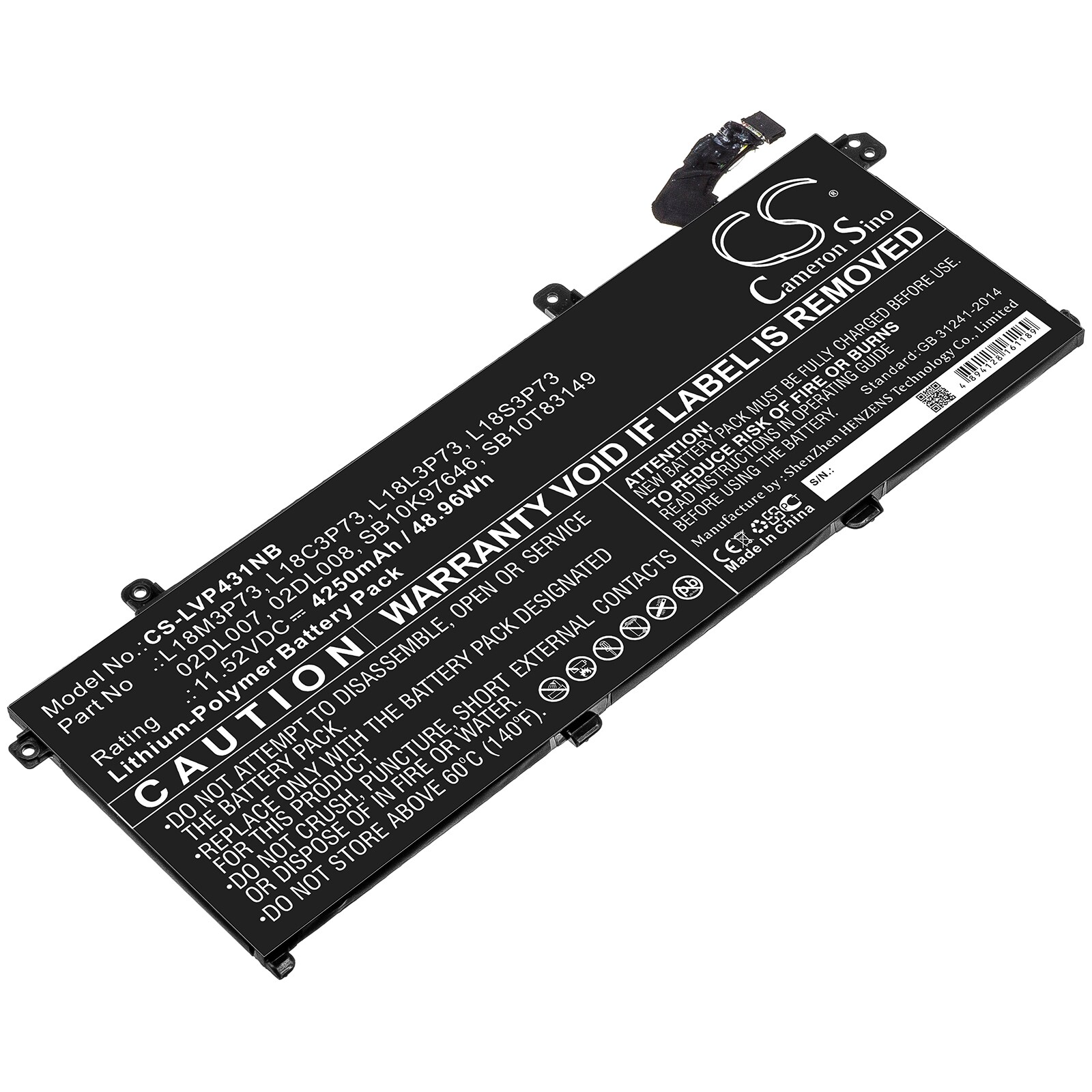Batteri til notebook, bærbar computer til Lenovo ThinkPad T490 og andre