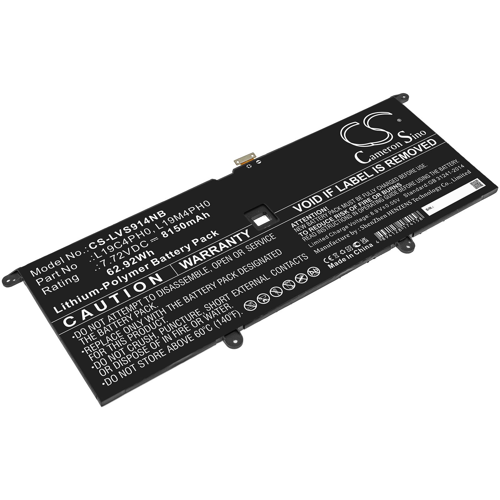Batteri til notebook, bærbar computer til Lenovo Yoga Slim 9 14ITL5 82D1002VIV og andre