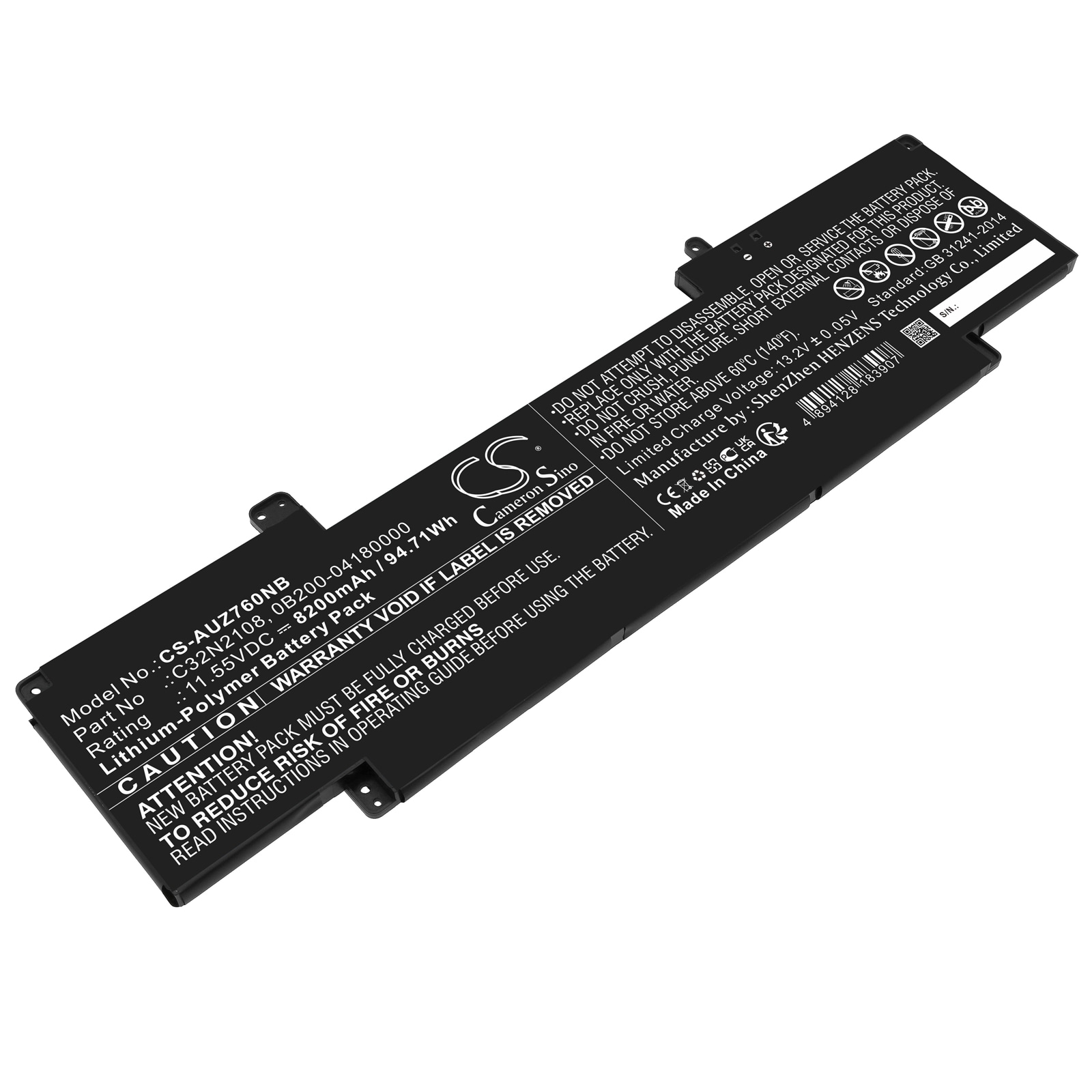 Batteri til notebook, bærbar computer til Asus Zenbook Pro 16X OLED, UZ7602ZM