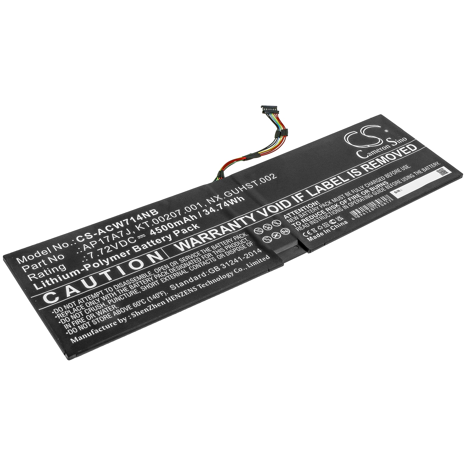 Batteri til notebook, laptop til Acer Swift 7 SF714-51T-M1F6 og andre