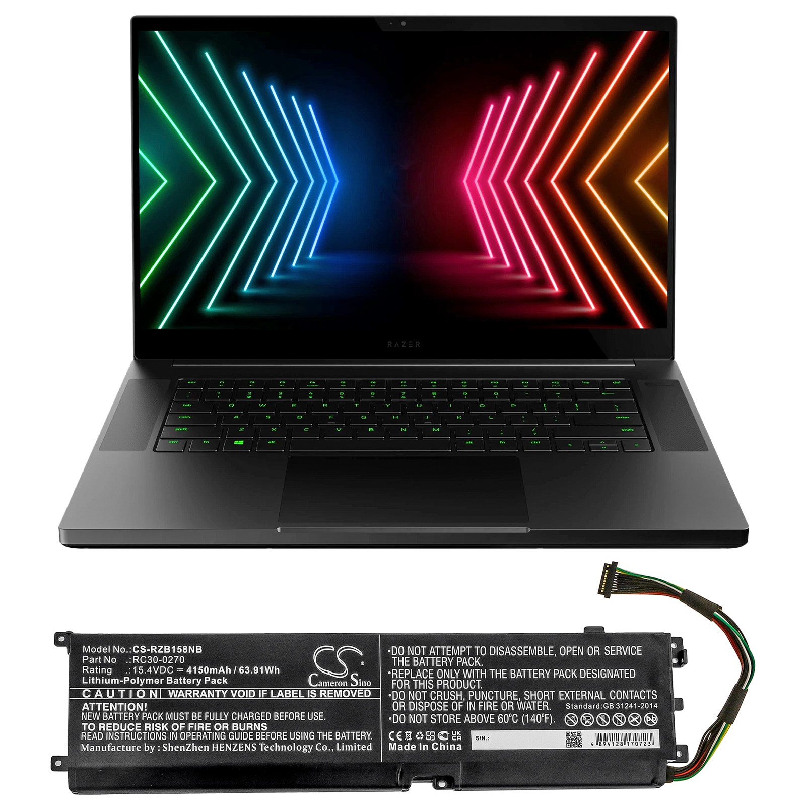 Batteri til notebook, bærbar computer til Razer Blade 15 Base og andre