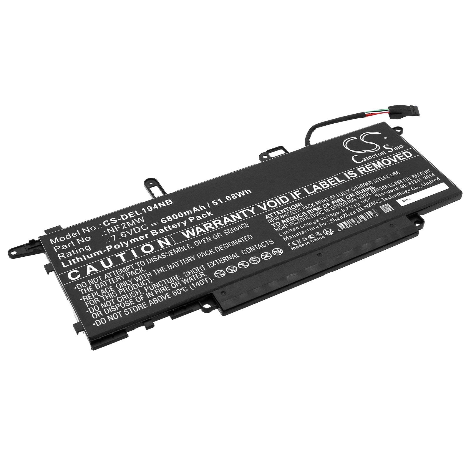 Batteri til notebook, bærbar computer til DELL Latitude 14 9410 2-i-1 og andre