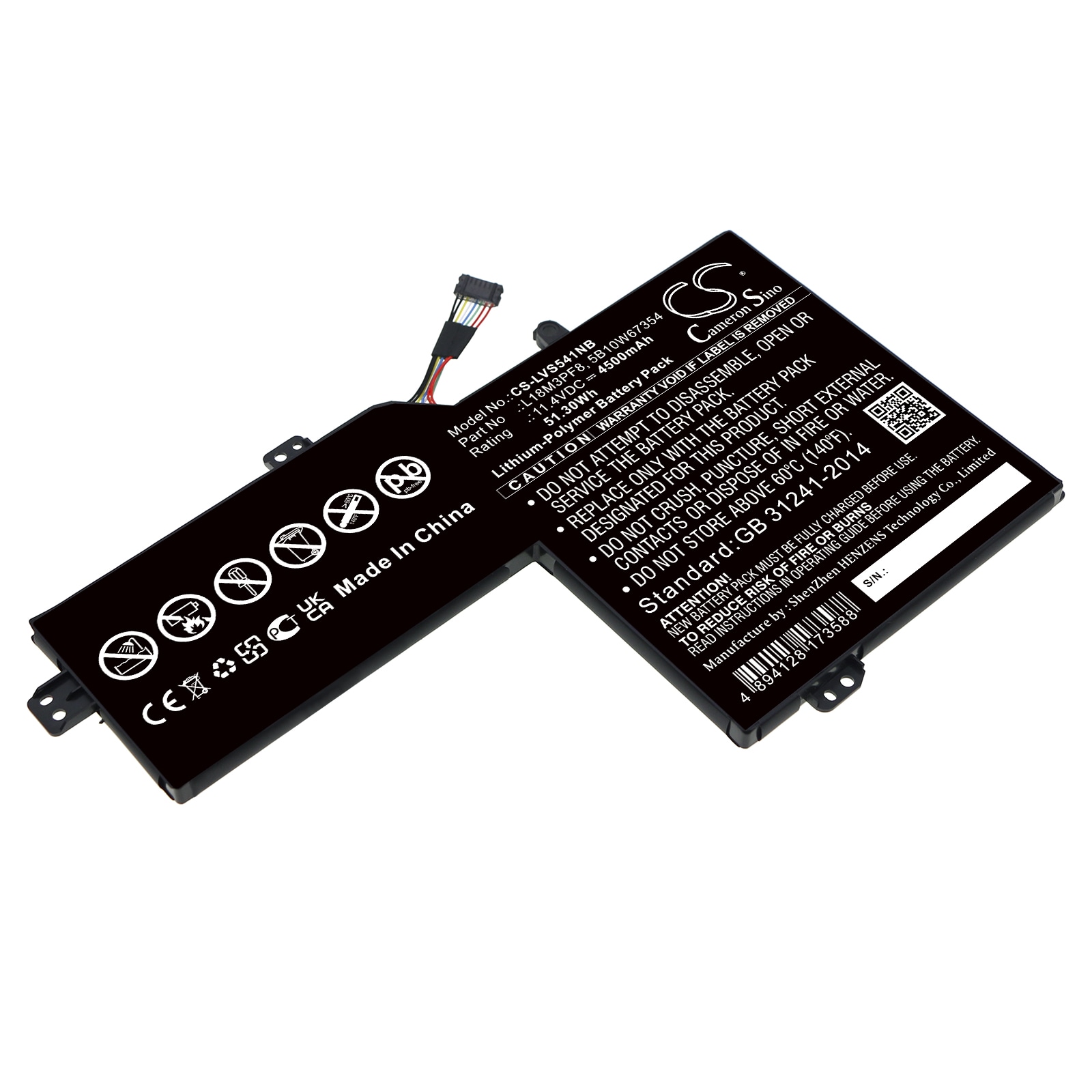 Batteri til notebook, bærbar computer til Lenovo Ideapad S540-15iml 81ng001kau og andre.