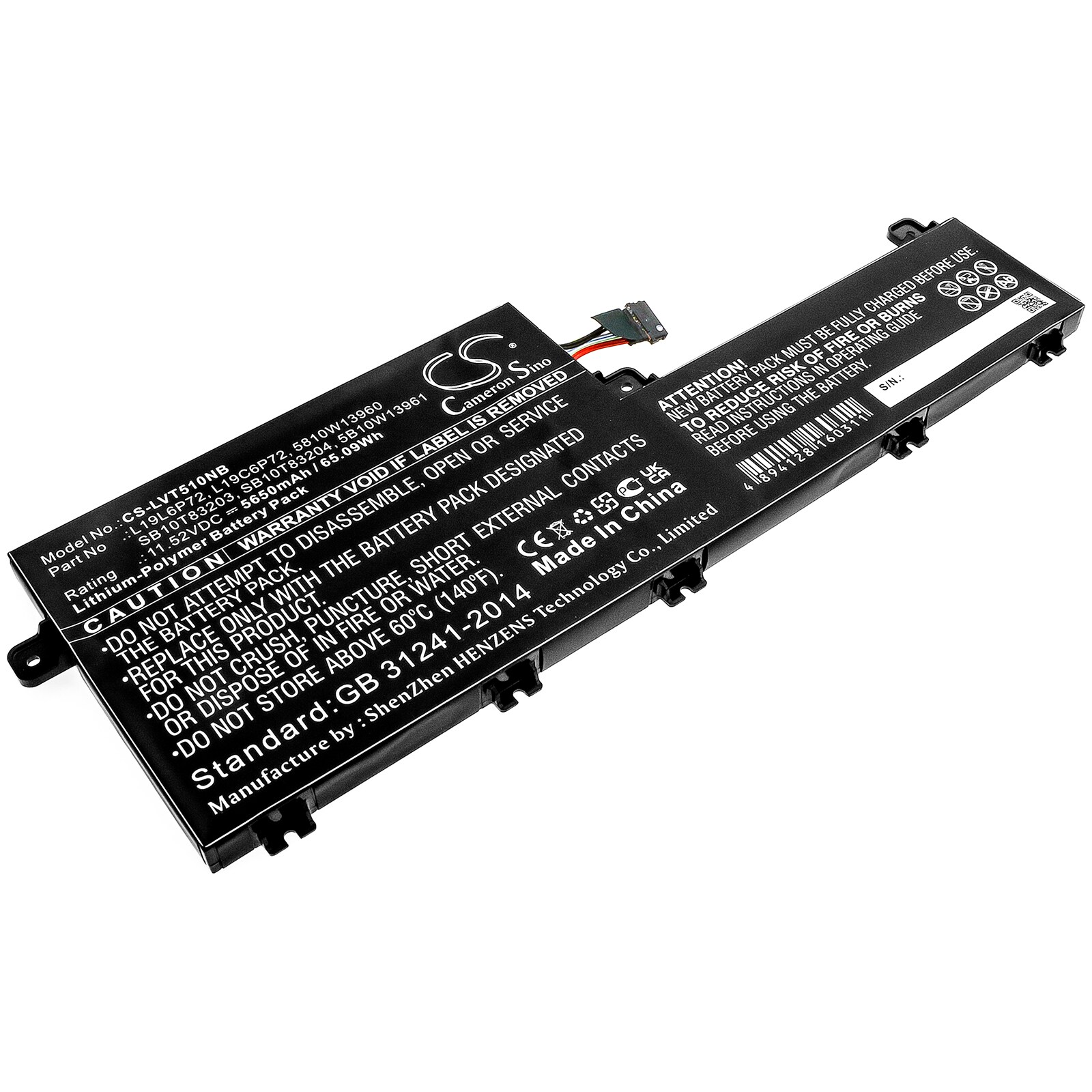 Batteri til notebook, bærbar computer til Lenovo ThinkPad T15p, ThinkPad P15v