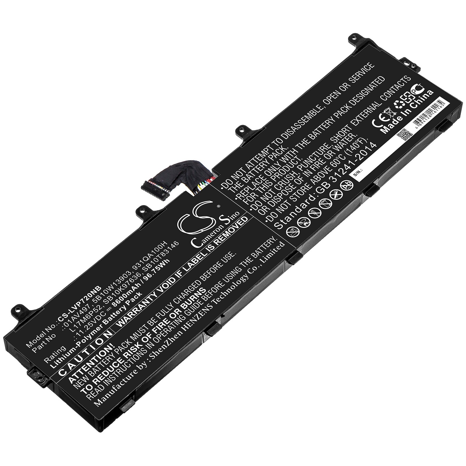 Batteri til notebook, bærbar computer til Lenovo ThinkPad P72 og andre