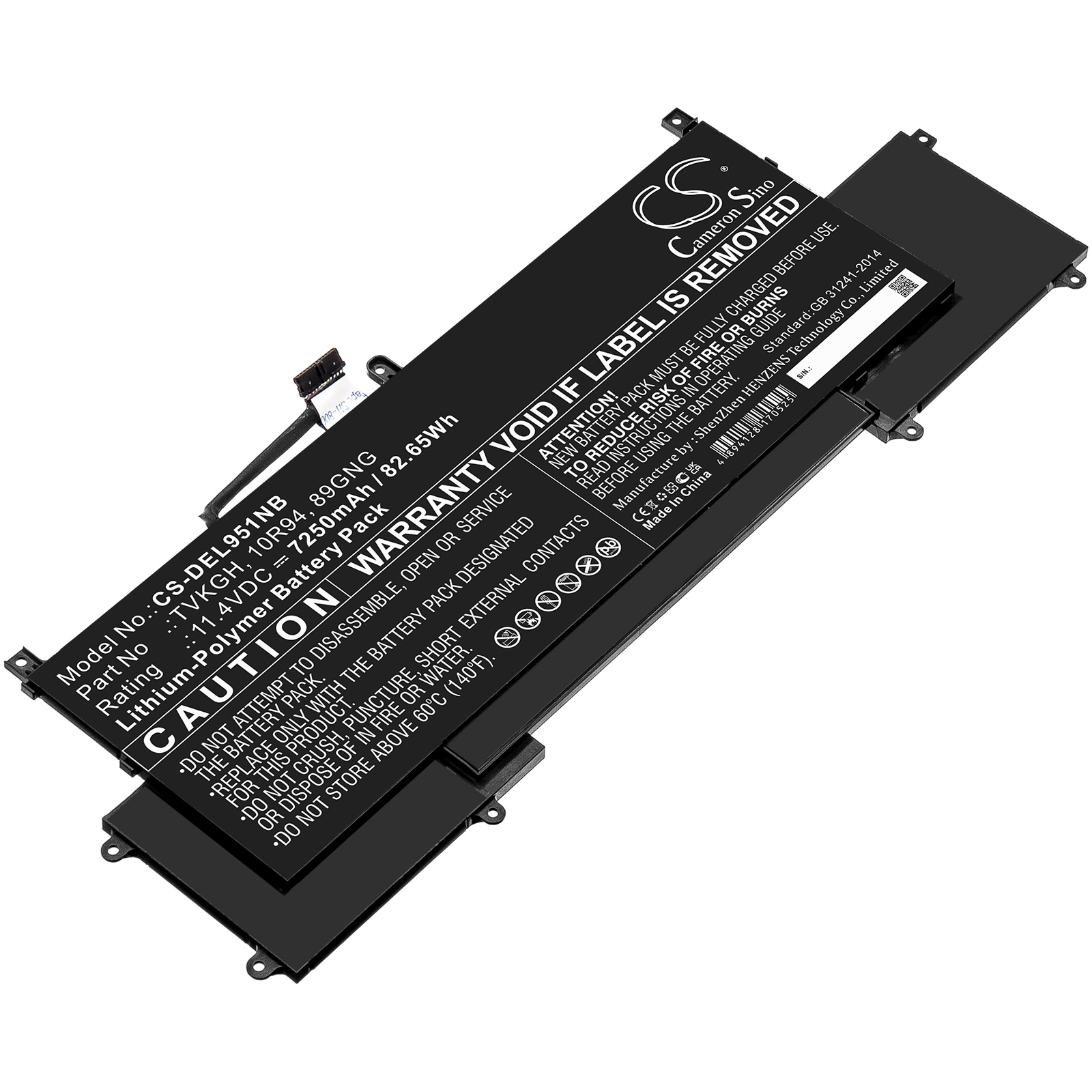 Batteri til notebook, bærbar computer til DELL Latitude 9510 2-i-1